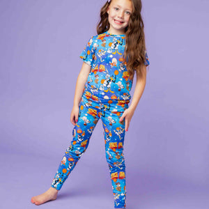 Baby Kids Bamboo Pajamas — Space Jam™ Short Sleeve Pajama Set — Image 1