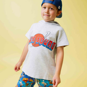 Baby Kids Bamboo Pajamas — Space Jam™ Tune Squad Short Sleeve Hoodie — Image 1