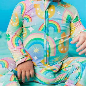 Baby Kids Bamboo Pajamas — Good As Gold Convertible Romper — Image 1