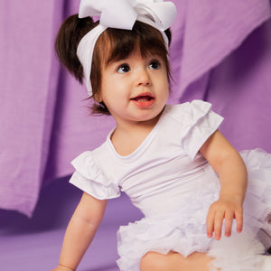 Baby Kids Bamboo Pajamas — Stardust Bow Headband — Image 1