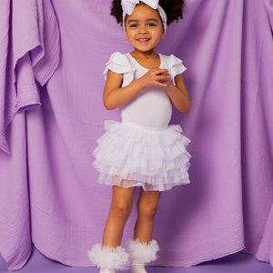 Baby Kids Bamboo Pajamas — Stardust Tulle Skort — Image 1
