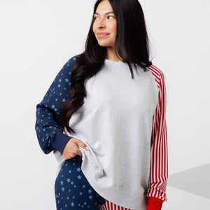 Baby Kids Bamboo Pajamas — Star of the Show Women's Relaxed Crew Neck Sweatshirt — Image 1