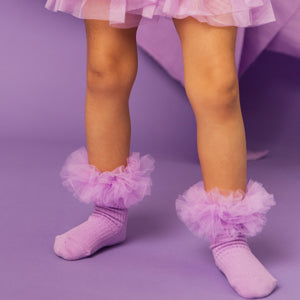 Baby Kids Bamboo Pajamas — Sugarplum Bamboo Tulle Socks — Image 1
