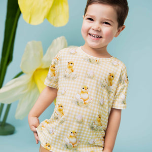 Baby Kids Bamboo Pajamas — Sunny Side Up T-Shirt — Image 1