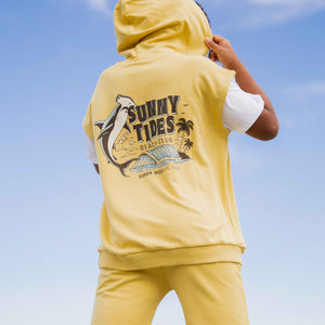 Baby Kids Bamboo Pajamas — Shark Week™ Sunny Tides Hooded T-Shirt & Shorts Set — Image 1