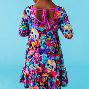 Baby Kids Bamboo Pajamas — Sweet But Deadly Long Sleeve Dress & Shorts Set — Image 25