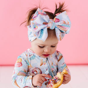 Baby Kids Bamboo Pajamas — Sweet Dreams Biggie Bow — Image 1