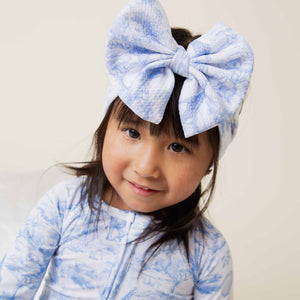 Baby Kids Bamboo Pajamas — Sweet Safari Biggie Bow — Image 1