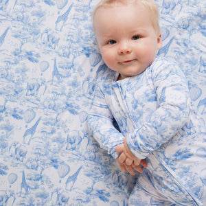 Baby Kids Bamboo Pajamas — Sweet Safari Bum Bum Blanket — Image 1