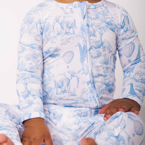 Baby Kids Bamboo Pajamas — Sweet Safari Convertible Romper — Image 1