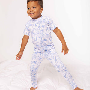 Baby Kids Bamboo Pajamas — Sweet Safari Short Sleeve Pajama Set — Image 1