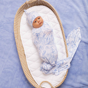 Baby Kids Bamboo Pajamas — Sweet Safari Swaddle & Beanie Set — Image 1