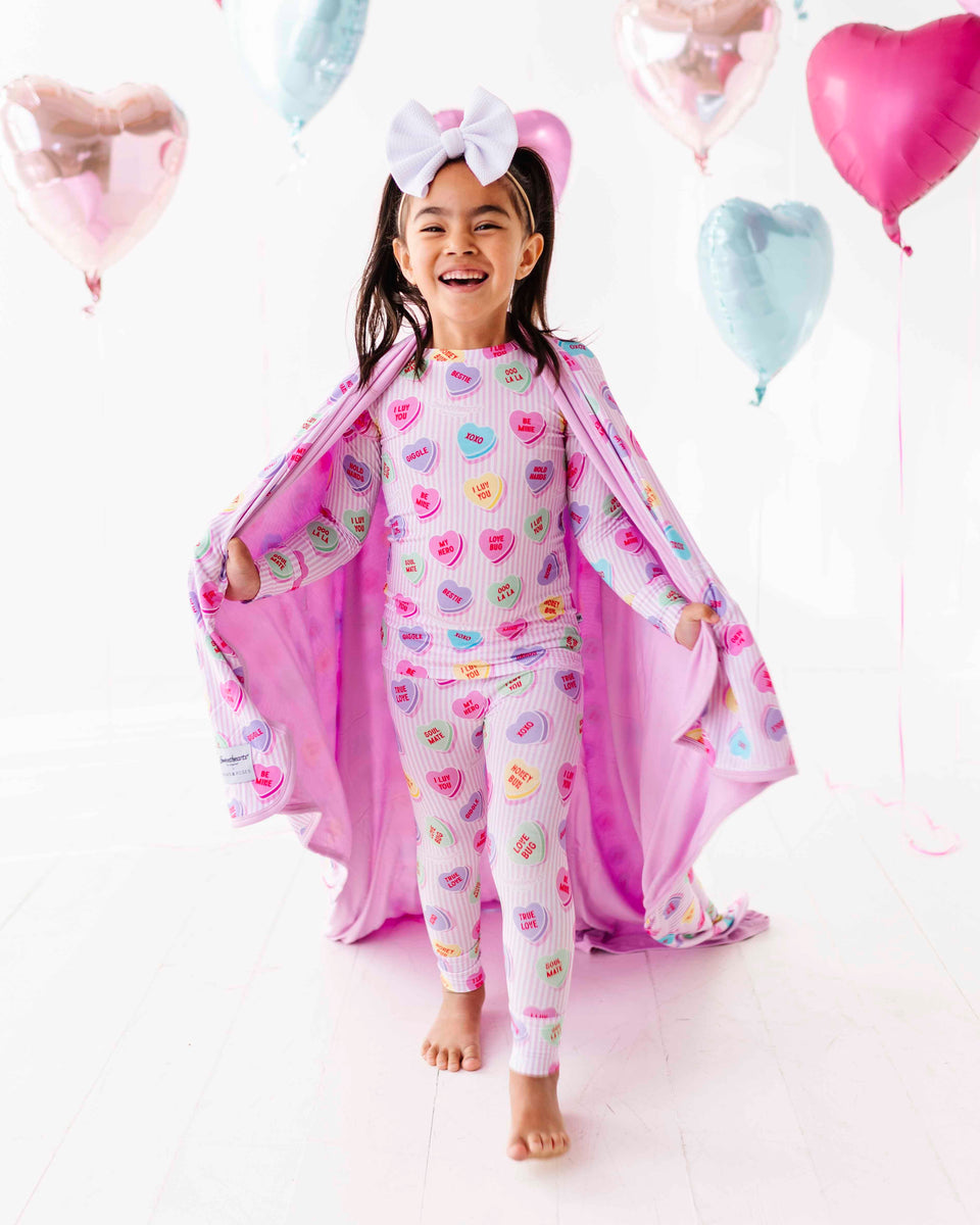 girls pink sweetheart pajamas set main image 1