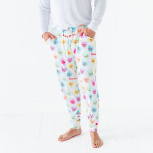 Baby Kids Bamboo Pajamas — Sweethearts® Colorful Candy Hearts Men's Pants — Image 1