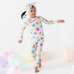 Baby Kids Bamboo Pajamas — Sweethearts® Colorful Candy Heart Two-Piece Pajama Set — Image 1