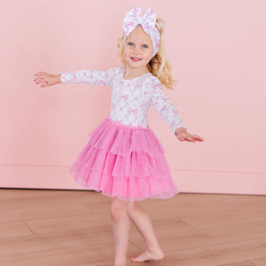 Baby Kids Bamboo Pajamas — Take A Bow Tulle Dress — Image 1