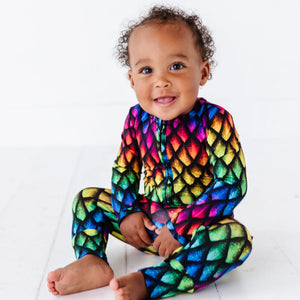 Baby Kids Bamboo Pajamas — Take The Throne Long Sleeve Romper — Image 1