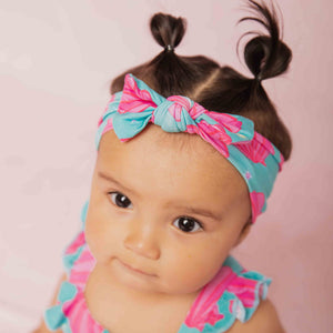 Baby Kids Bamboo Pajamas — Talk to the Shell Headwrap — Image 1