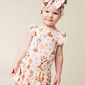 Baby Kids Bamboo Pajamas — Tall Order Cap Sleeve Ruffle Dress — Image 1