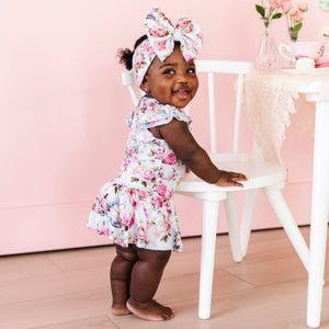 Baby Kids Bamboo Pajamas — Tea-rific Ruffle Dress - Cap Sleeves — Image 1