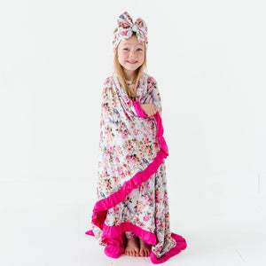 Baby Kids Bamboo Pajamas — Tea-rific Ruffle Bum Bum Blanket — Image 1