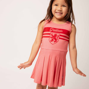 Baby Kids Bamboo Pajamas — Harry Potter™ Team Gryffindor Girls Pleated Dress & Shorts Set — Image 1