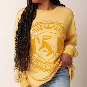 Baby Kids Bamboo Pajamas — Harry Potter™ Team Hufflepuff Adult Unisex Crewneck Sweatshirt — Image 1