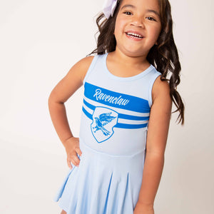 Baby Kids Bamboo Pajamas — Harry Potter™ Team Ravenclaw Girls Pleated Dress & Shorts Set — Image 1