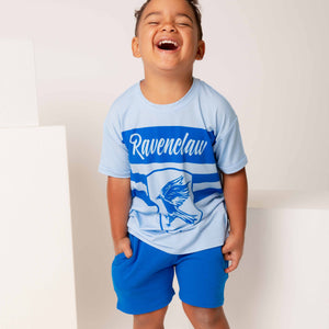 Baby Kids Bamboo Pajamas — Harry Potter™ Team Ravenclaw Short Sleeve T-Shirt & Shorts Set — Image 1