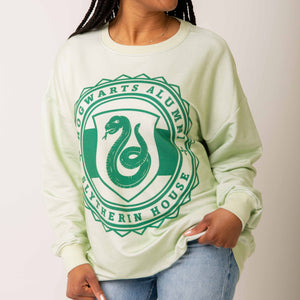 Baby Kids Bamboo Pajamas — Harry Potter™ Team Slytherin Adult Unisex Crewneck Sweatshirt — Image 1