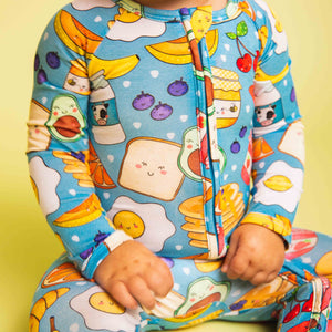 Baby Kids Bamboo Pajamas — The Brunch Bunch Convertible Romper — Image 1
