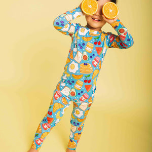 Baby Kids Bamboo Pajamas — The Brunch Bunch Long Sleeve Pajama Set — Image 1