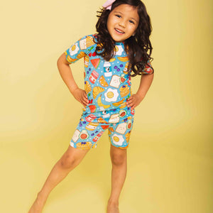 Baby Kids Bamboo Pajamas — The Brunch Bunch Short Sleeve Pajama Shorts Set — Image 1