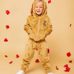 Baby Kids Bamboo Pajamas — The Wizard of Oz™ Lion Hoodie Set — Image 1
