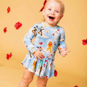 Baby Kids Bamboo Pajamas — The Wizard of Oz™ Long Sleeve Ruffle Dress — Image 1