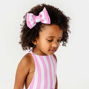 Baby Kids Bamboo Pajamas — Tickle Me Pink Alligator Clip — Image 1
