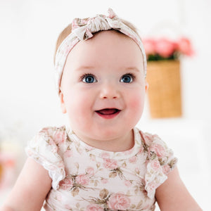 Baby Kids Bamboo Pajamas — Timeless Trellis Headwrap — Image 1