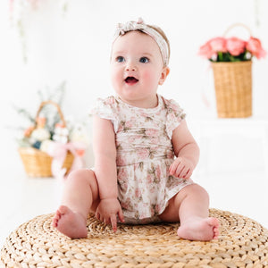 Baby Kids Bamboo Pajamas — Timeless Trellis Ruffle Dress — Image 1