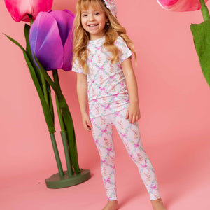 Baby Kids Bamboo Pajamas — Too Fluffin Cute Short Sleeve Pajama Set — Image 1