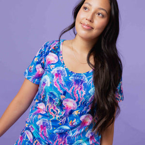 Baby Kids Bamboo Pajamas — Too Jelly To Handle Women's Short Sleeve T-Shirt — Image 1