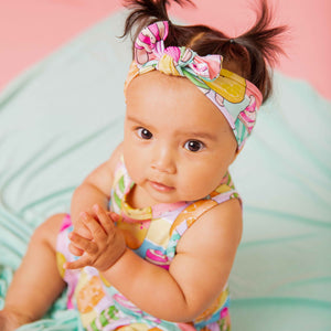 Baby Kids Bamboo Pajamas — Treat Yo'Self Headwrap — Image 1