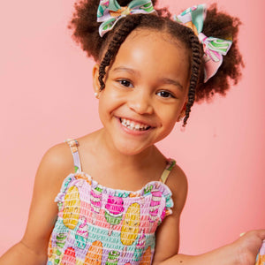 Baby Kids Bamboo Pajamas — Treat Yo'Self Woven Piggy Clip — Image 1