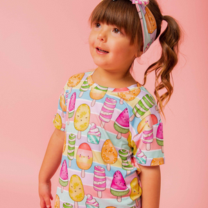 Baby Kids Bamboo Pajamas — Treat Yo'Self T-Shirt — Image 1
