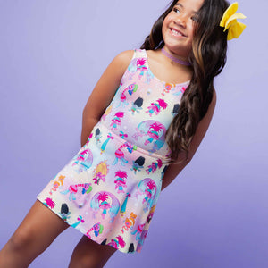 Baby Kids Bamboo Pajamas — DreamWorks Trolls™ Sleeveless Twistback Dress — Image 1