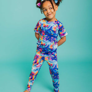 Baby Kids Bamboo Pajamas — Current Crew Short Sleeve Pajama Set — Image 1