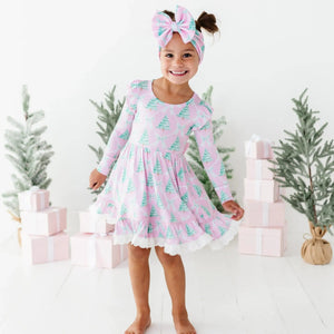 Baby Kids Bamboo Pajamas — Un-fir-gettable Party Dress & Shorts Set — Image 1