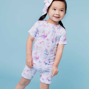 Baby Kids Bamboo Pajamas — Uni-believable Short Sleeve Pajama Shorts Set — Image 1