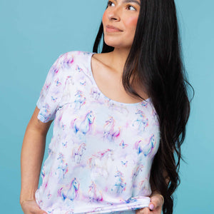 Baby Kids Bamboo Pajamas — Uni-believable Women's Short Sleeve T-Shirt — Image 1