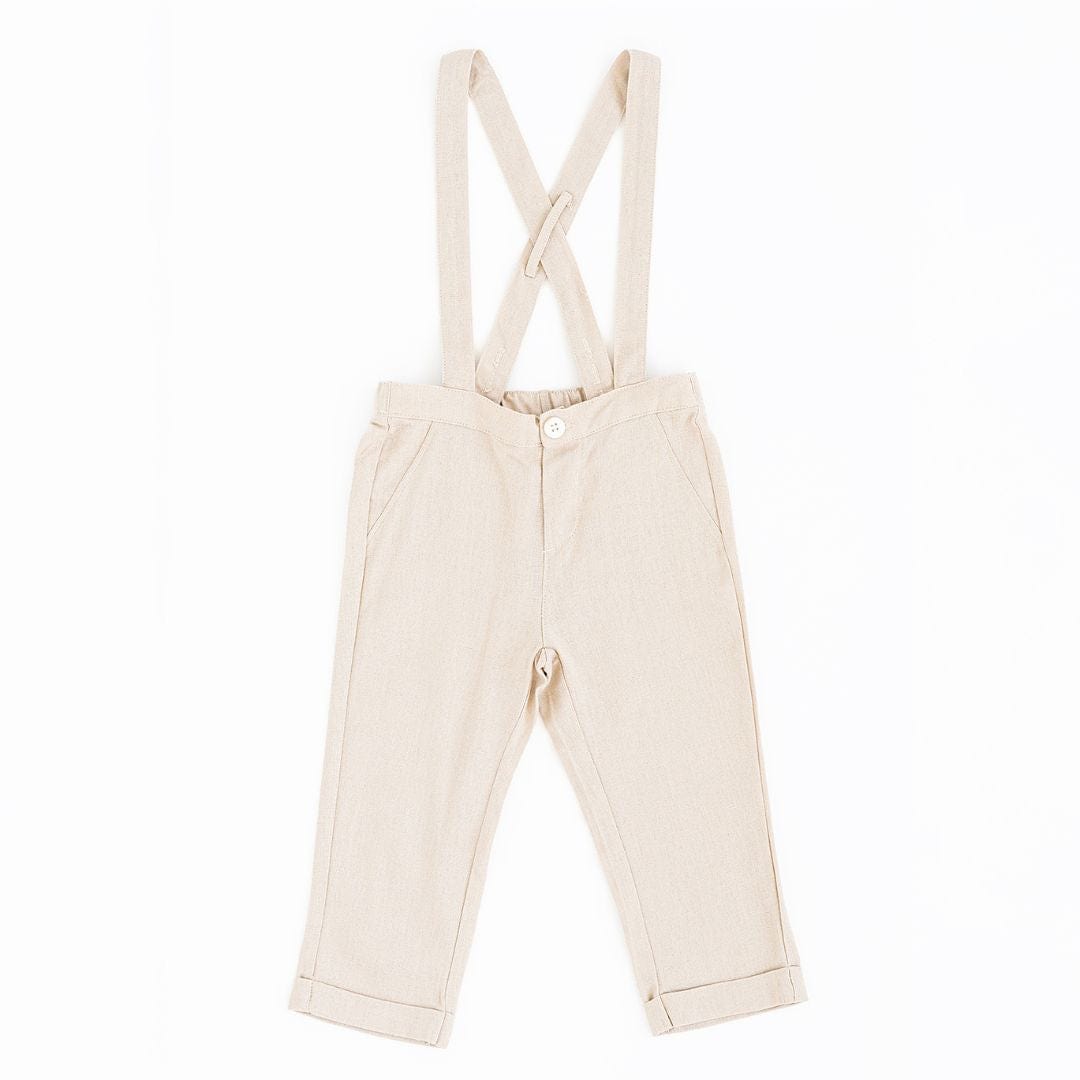 Bamboo Linen Suspenders - Oat