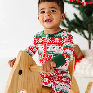 Baby Kids Bamboo Pajamas — Up To Snow Good Footie — Image 1
